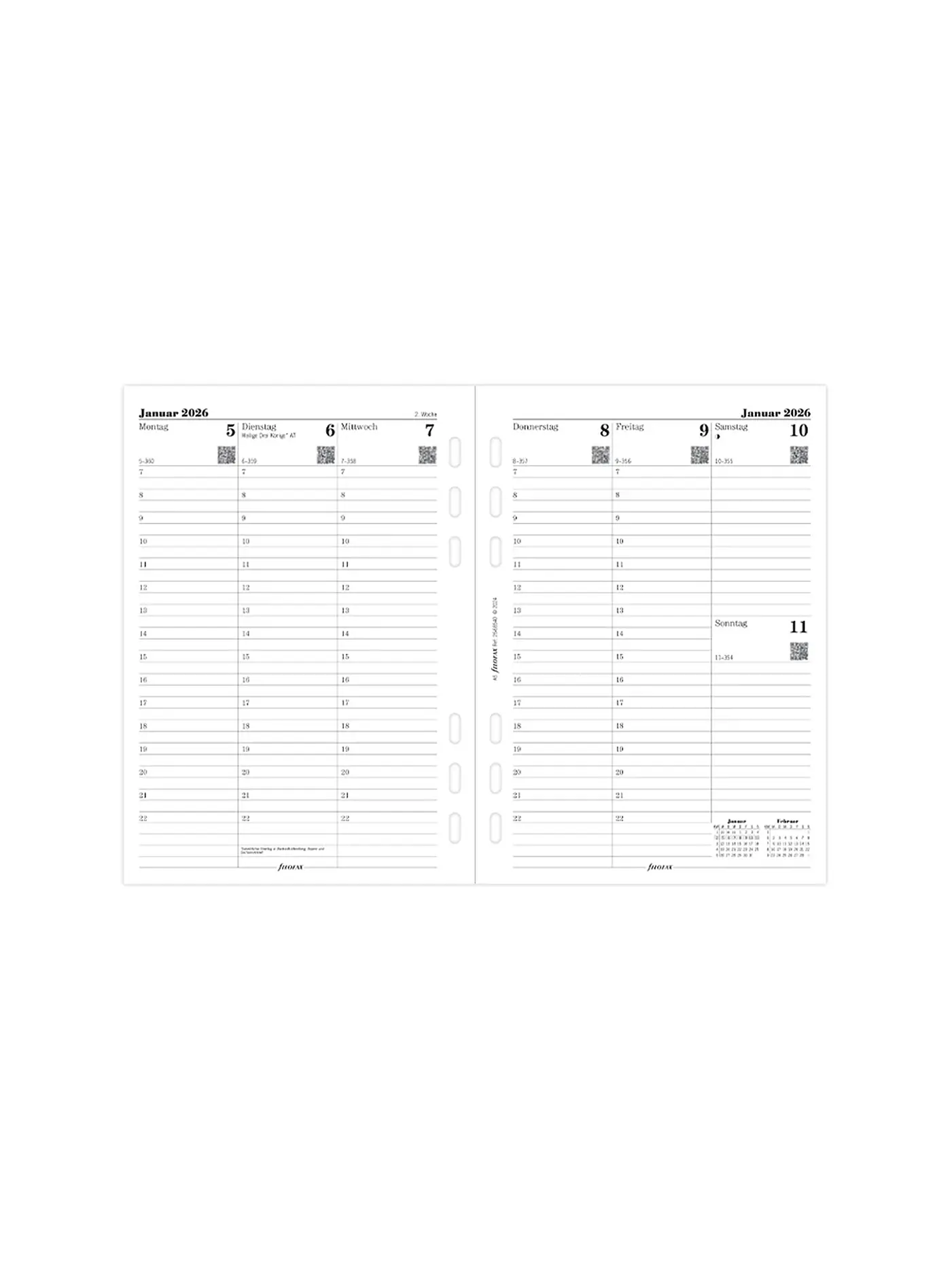 FILOFAX | Kalendereinlage Woche deutsch A5 Multifit 2026 | 
